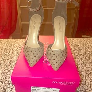 Grey studded heels